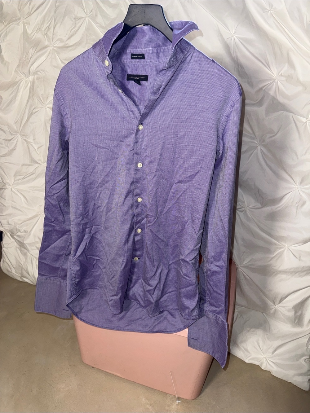 Banana Republic Men's Purple Button-Up Dress Shirt